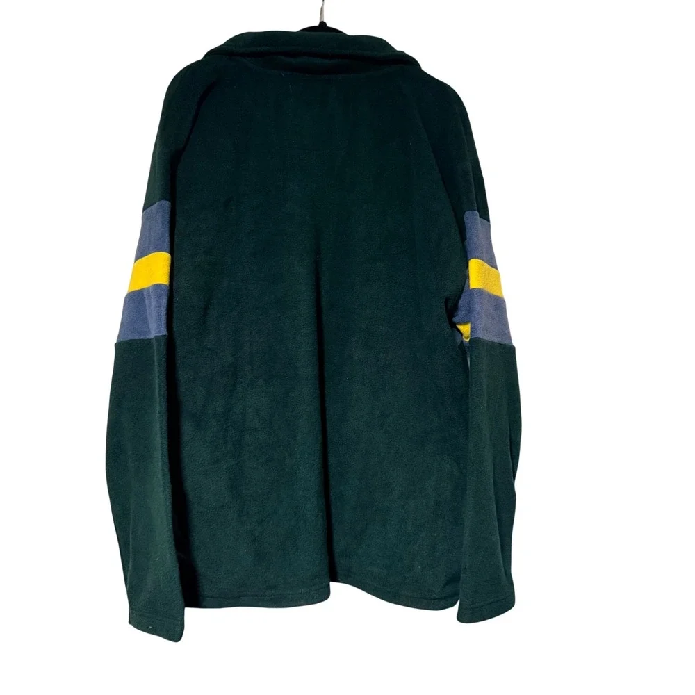 Tommy Hilfiger Vintage 90s Fleece Quarter Zip Mens XL Green Blue Yellow